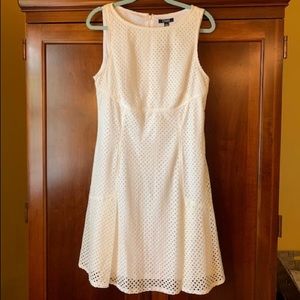 NWT Chaps Eyelet Pleated Dress